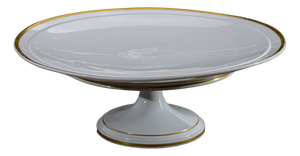 18th Century Meissen White Porcelain Cake Stand with Gold Fillet, Germany