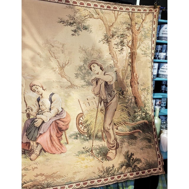 French Country 1960s French Country Scene Tapestry For Sale - Image 3 of 10