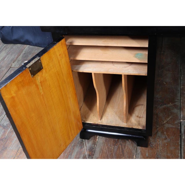 French Art Deco Ebonised Desk with Leather Top, 1930 For Sale - Image 13 of 18