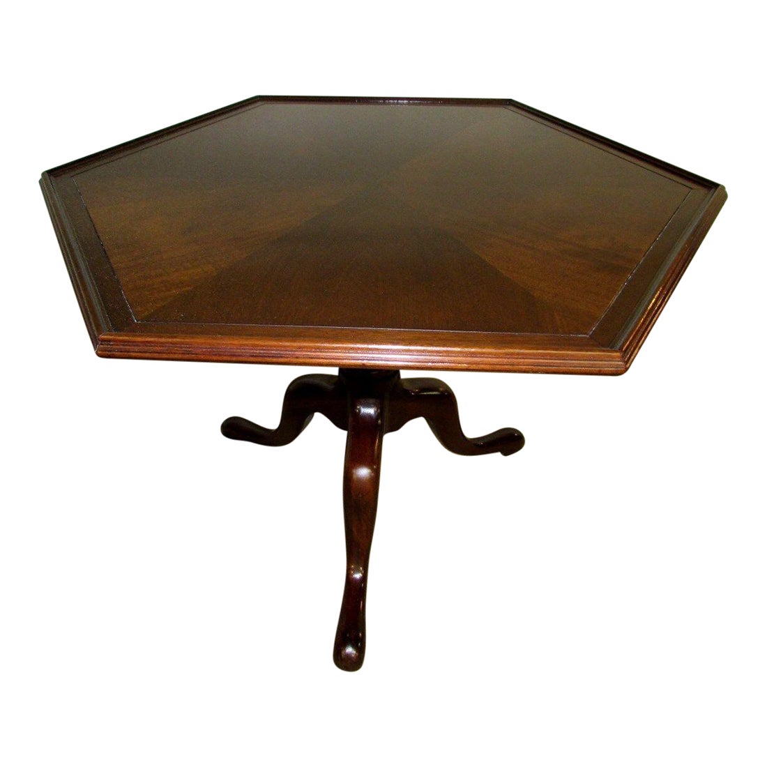 Fine Arts Furniture Co. Mahogany Hexagonal Pedestal End Table Chairish