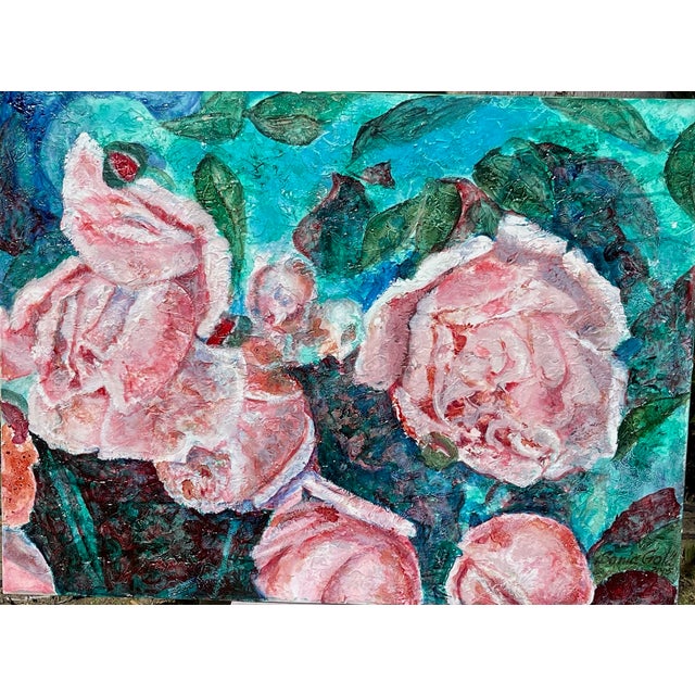 This is an original beautiful oil painting done on hand textured canvas, size 40"x30"x1.5". The artist Sonia Gold lives...