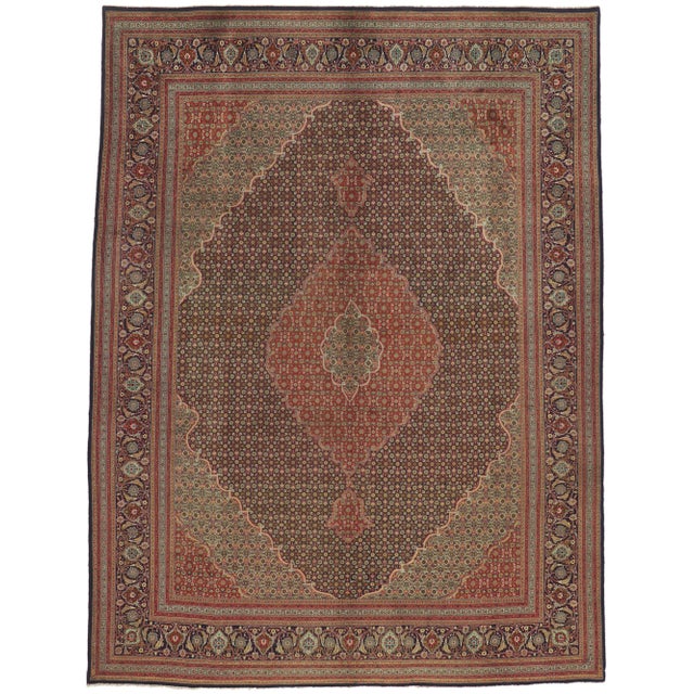 Mid 20th Century Vintage Persian Tabriz Rug, 09'10 X 13'01 For Sale - Image 10 of 10