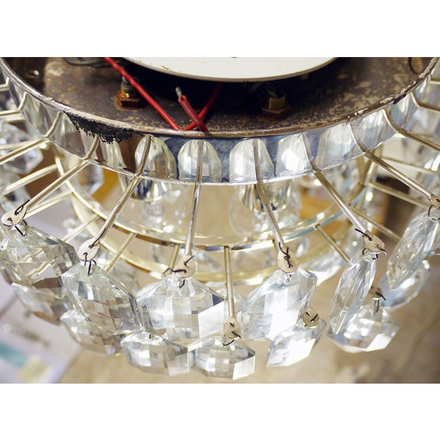 1950s Austrian Crystal and Silver Plated Nickel Ceiling Lamp from Bakalowits & Söhne, 1950s For Sale - Image 5 of 10