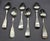 Set of six large coin silver tablespoons by G.O. Conrad, mid-19th century. Handsome fiddle pattern with well pointed tips...