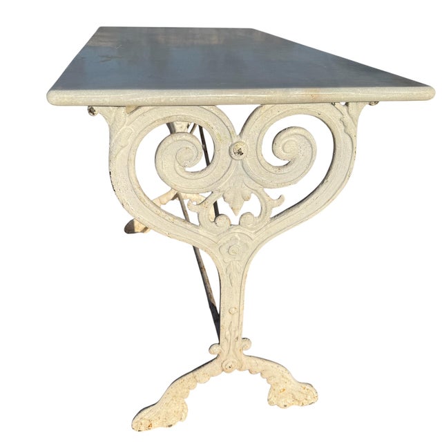 Antique French Cast Iron and Marble Bistro Table, 1900s For Sale - Image 4 of 18