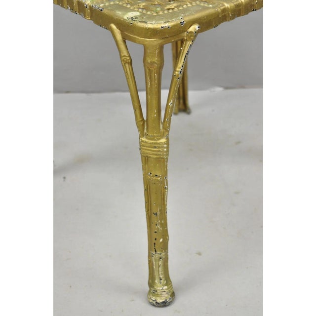 Vintage Hollywood Regency Faux Bamboo Basketweave Lattice Aluminum Side Chair For Sale In Philadelphia - Image 6 of 13