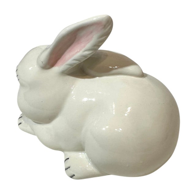 Vintage White Hand-Painted Ceramic Easter Bunny For Sale In Birmingham - Image 6 of 12