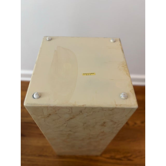 Post Modern 1970’s 1980’s Faux Marble Stone Laminated Plant or Art Display Stand 30” Tall For Sale - Image 4 of 10