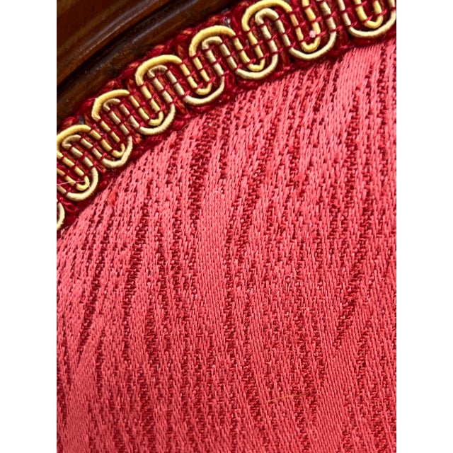 Pair of French Louis XV Style Balloon Back Chairs, Dragonfly Upholstery, Walnut Finish a Pair For Sale - Image 11 of 12