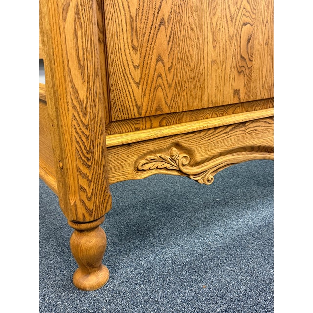Vintage Oakwood Interiors Carved King Size Bed For Sale - Image 9 of 12