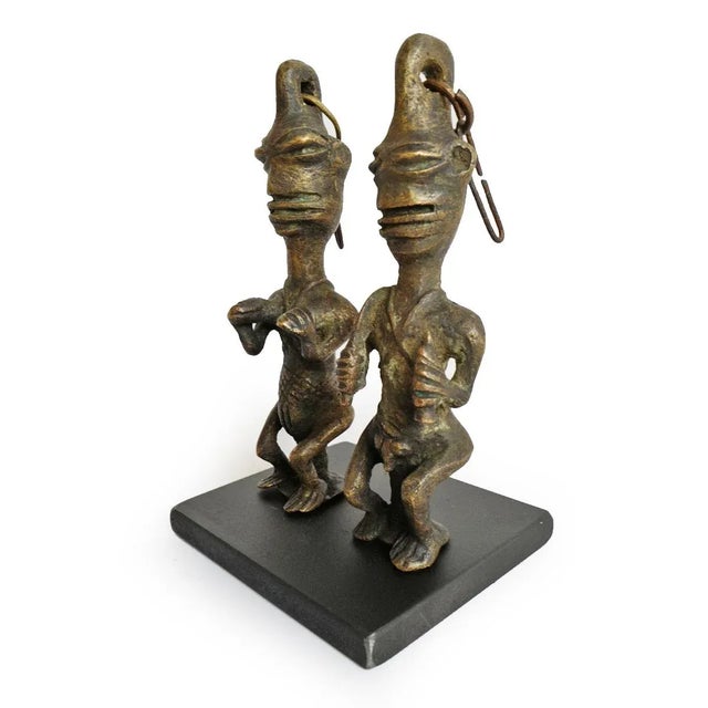 Early 20th Century Bronze Ogboni Edan Staff Figures For Sale - Image 4 of 7