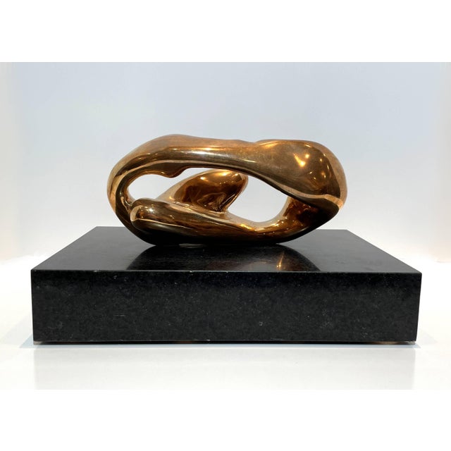 Metal Late 20th Century Polished Bronze Abstract Figural Sculpture For Sale - Image 7 of 9