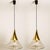 Cone Shape Brass & Clear Glass Pendant Light from Limburg For Sale - Image 3 of 14