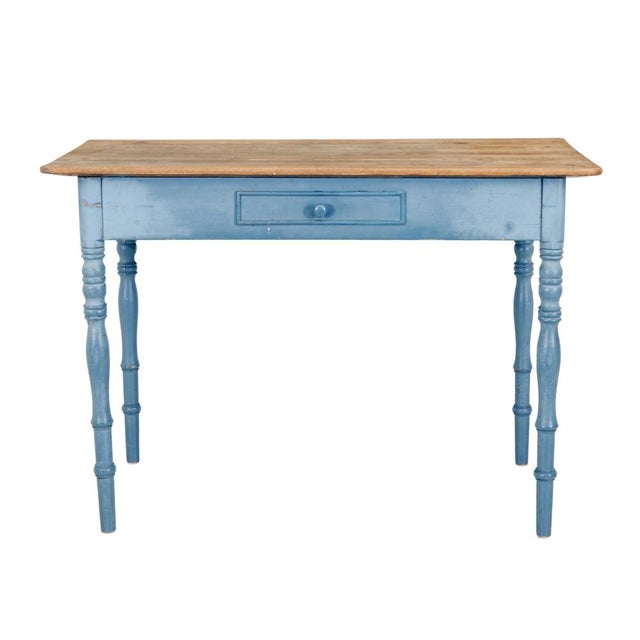 Wood 19th Century Hand Painted Pine Occasional Table, 1890s For Sale - Image 7 of 8