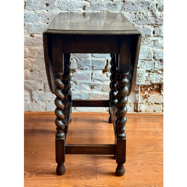 Mid-Century Modern 19th Century English Oak Twisted Barley Table For Sale - Image 3 of 5