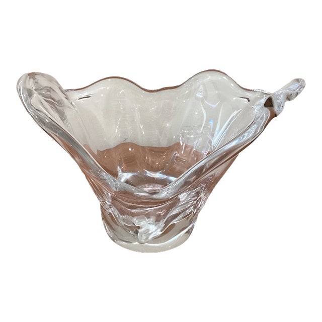 Mid-Century Modern Handkerchief Art Glass Vase/Centerpiece For Sale