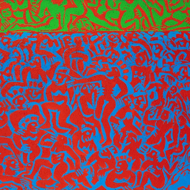 'Abstract Polyptych, 1984', Neo-Expressionist German School, Extra Large, Oversized, 79" X 79" For Sale - Image 10 of 18