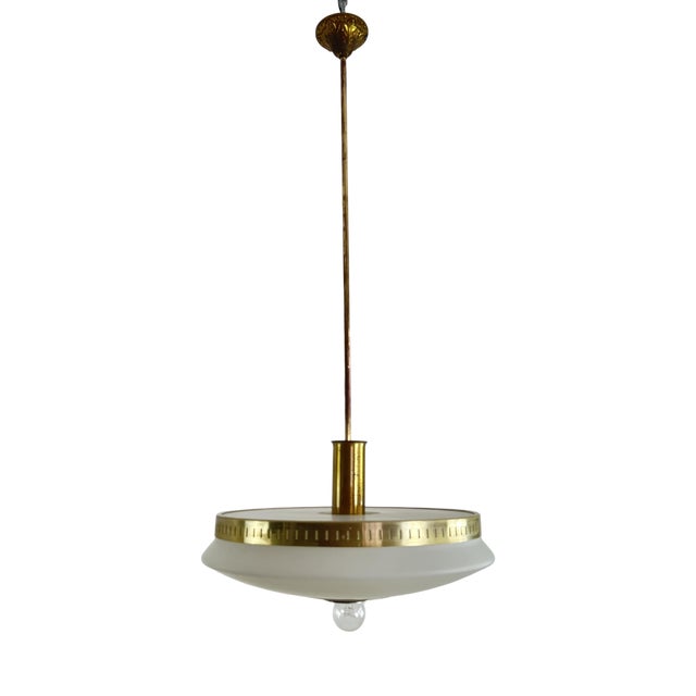 Mid-Century Hanging Light in Opaline Glass from Stilux Milano, 1960s For Sale