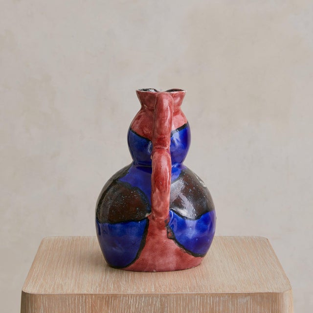 Mid-Century Modern French Ceramic Pitcher by Arlette Roux, 1954 For Sale - Image 3 of 7