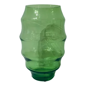 Large Modern Green Glass Layered Vase