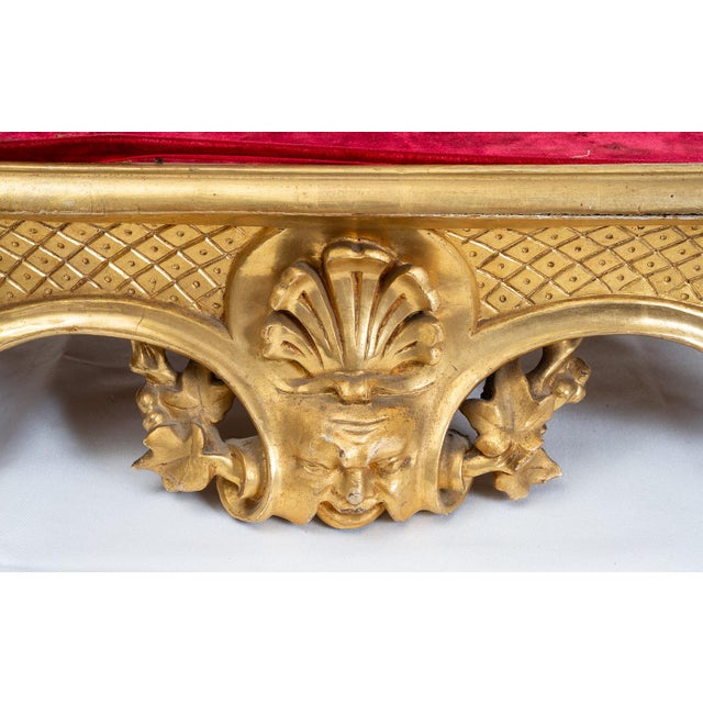 Description: Antique Neapolitan Louis Philippe bell made of gilded and carved wood, dating from the 19th century. The bell...