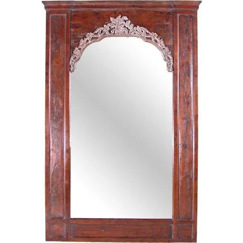 1990s Hand Carved Poplar and Walnut Italian Mirror For Sale - Image 13 of 13