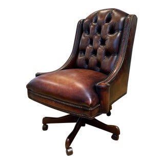 Our House Essex Chamber Tufted Executive Swivel Chair For Sale