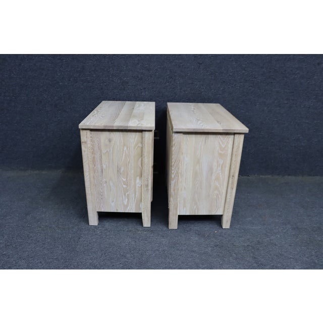 Pair of Contemporary Solid White Oak Nightstands by Vaughan-Bassett For Sale - Image 15 of 15