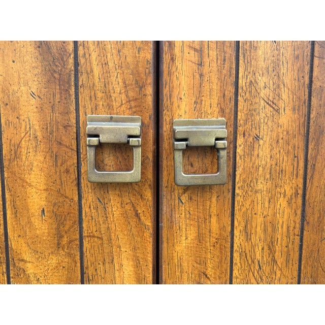 Vintage Drexel Heritage Campaign 9 Drawer Dresser For Sale - Image 9 of 14