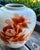 Vintage Japanese Hand-Painted Porcelain Floral Vase in Rust and Blush Tones For Sale - Image 9 of 11