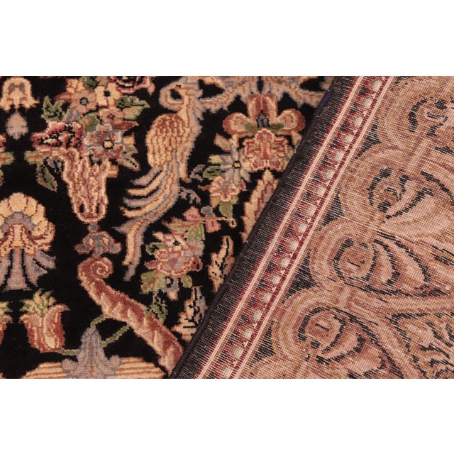 Textile Shabby Chic 1990's Pak-Persian Black/Gold Wool Rug - 5'11'' X 8'11'' For Sale - Image 7 of 9