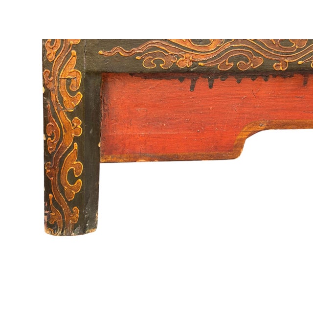 Red 19th Century Tibetan Hand Painted Cabinet For Sale - Image 8 of 12