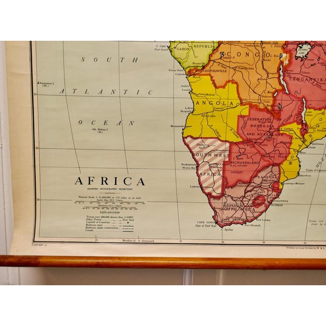 Large university chart “africa physical ” by bacon w&a k johnston’s charts of physical maps by g w bacon, this is a...