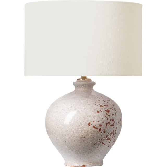 Transitional AERIN by Visual Comfort Signature Gaios 13" Cordless Accent Lamp in Pharaoh White with Linen Shade For Sale - Image 3 of 3