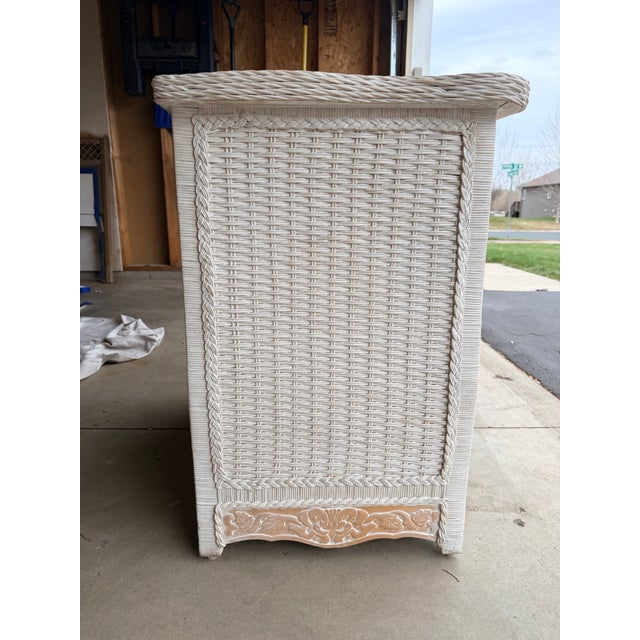 Shabby Chic 1990s Pier 1 Jamaica Collection Woven Wicker Bachelor's Chest/Dresser For Sale - Image 3 of 7