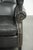 English Style Black Cowhide Wing Armchair For Sale - Image 9 of 15