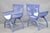 Hollywood Regency Vintage Hollywood Regency Italian Style Blue Curule X-Frame Arm Chair - A Pair For Sale - Image 3 of 15