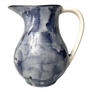 Colombian Renacer Ceramics Indigo Watercolor Glaze Pitcher