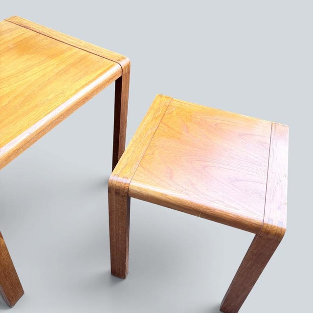 Mid-Century Teak and Beech Nesting Tables, 1960s, Set of 2 For Sale - Image 4 of 9