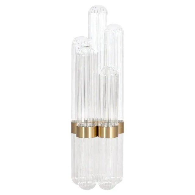 Cactus Big Transparent Polished Brass Floor Lamp by Pulpo For Sale - Image 6 of 6