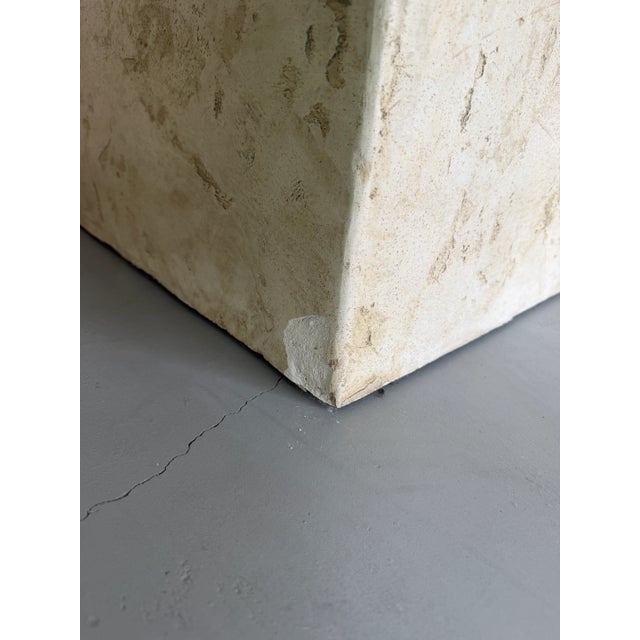 80's Vintage Organic Modern Art Handmade Brutalist - Style Faux Concrete Finish Composite Plaster Coffee Table For Sale - Image 12 of 12