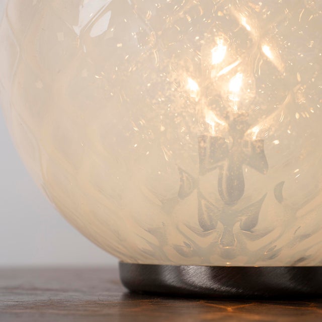 Vintage Murano Glass Table Lamp with Opal, Italy, 1980s For Sale - Image 9 of 12