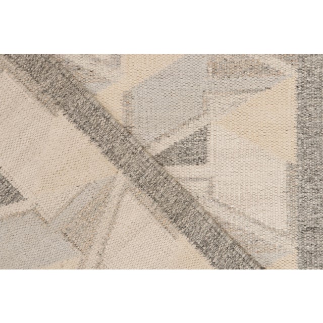 Rug & Kilim's Scandinavian Style Kilim Rug in Blue and Gray Geometric Pattern - 10'x14' For Sale In New York - Image 6 of 6