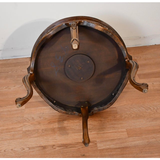 1920 Antique French Louis XV Walnut Inlaid 2 Tier Side End Table / Serving Table For Sale - Image 12 of 12