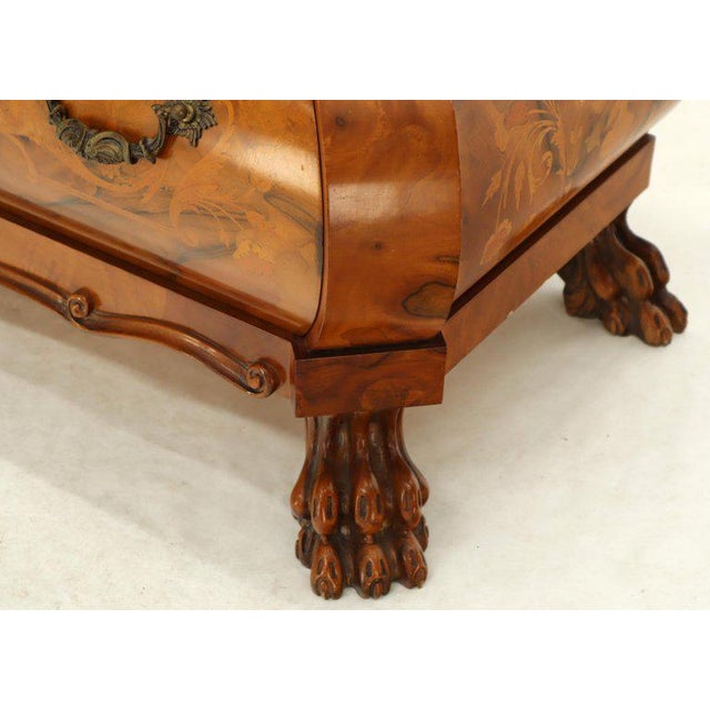 Italian Bombe Inlay Olive Wood Dresser Drop Front Jewerly Compartment Secretary For Sale - Image 12 of 13