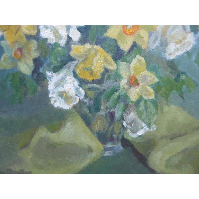 1960s Jean Stratton, Vibrant Daffodils, 1965, Oil Painting on Board, Framed For Sale - Image 5 of 12
