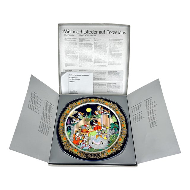 Christmas Porcelain Plate by Bjorn Wiinblad for Rosenthal, 1987 For Sale