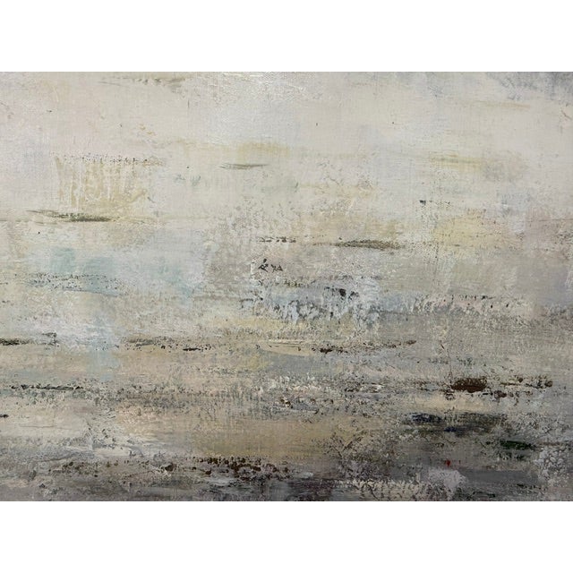 2020s Moody Abstract River Reflection Painting - Large Canvas For Sale - Image 5 of 9