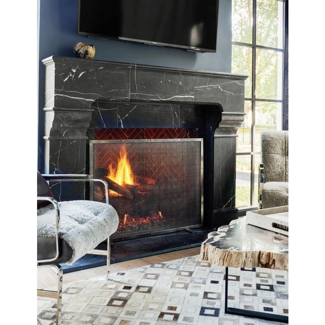 Contemporary Sierra Fireplace Screen Brass For Sale - Image 3 of 5