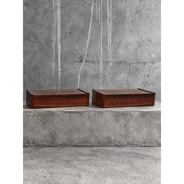 Floating Bedside Tables by Melvin Mikkelsen, 1960s, Set of 2 For Sale - Image 9 of 13